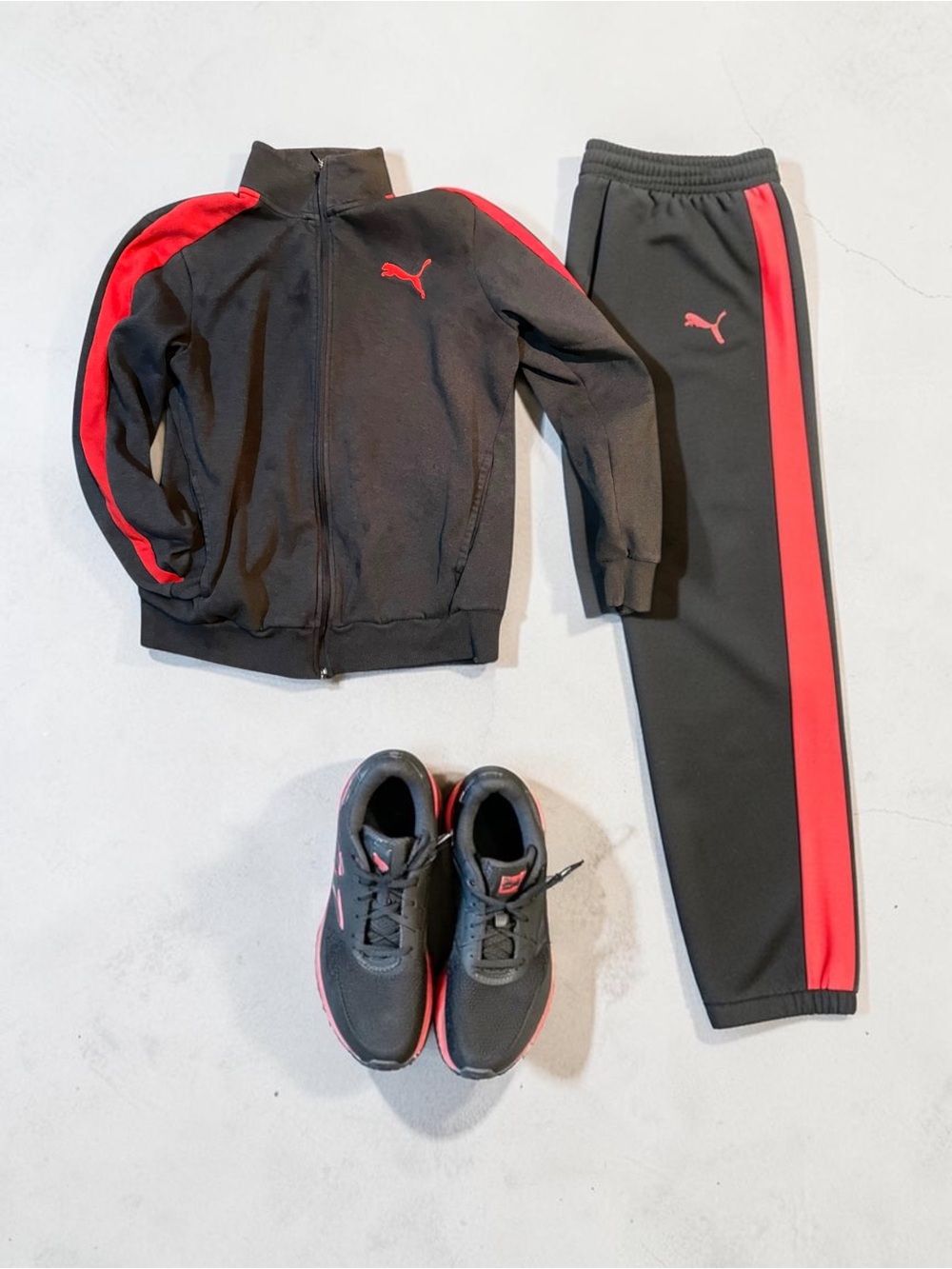 Puma Kids' Black & Red Track Sweatshirt - Sweatshirt Only